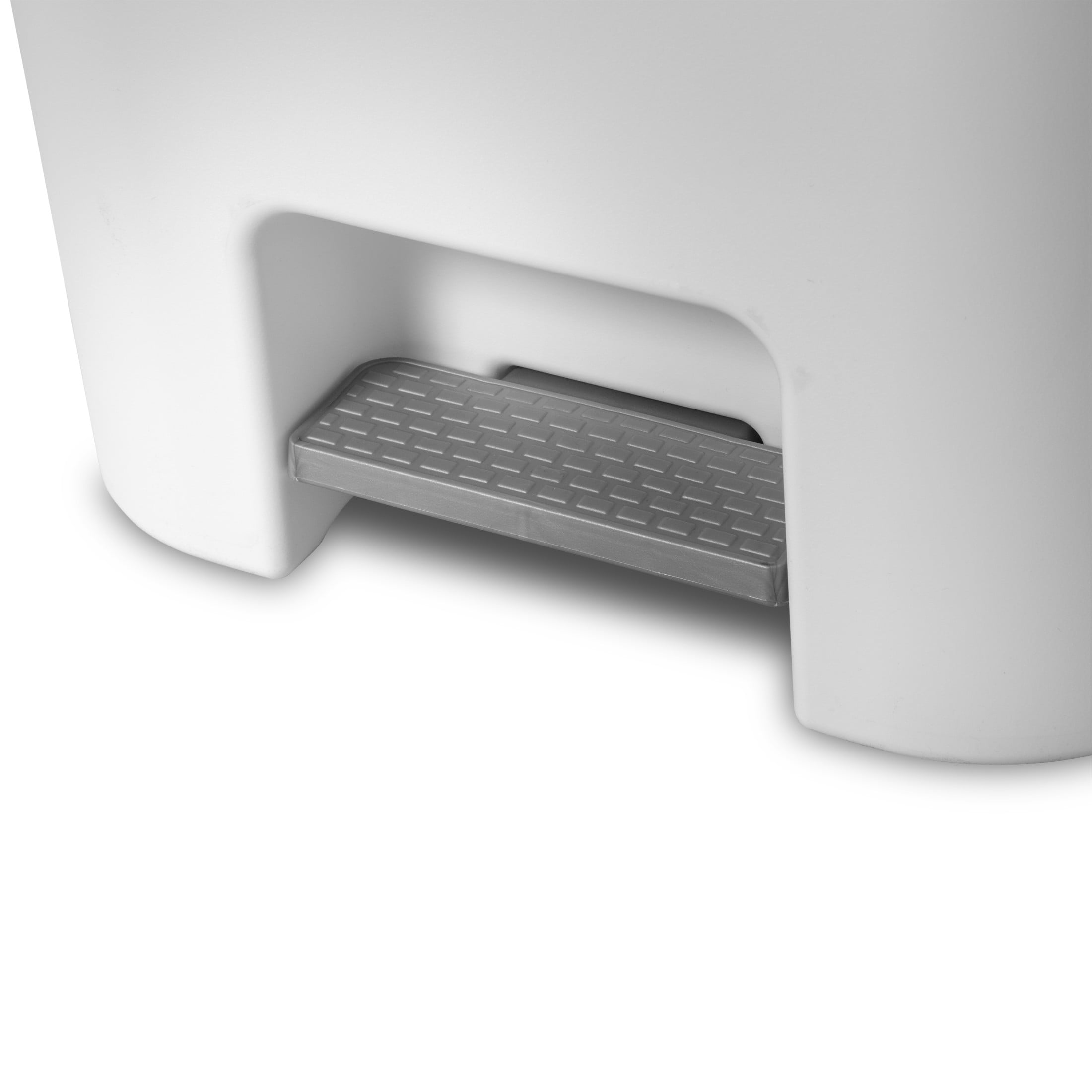 Sterilite Large Kitchen Trash Can, 11.9 Gallon Plastic Garbage Bin with Step Lid, White
