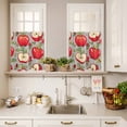 thumbnail image 3 of Abstract Golden Curtain Valances Set Water Ripple Dark Blue Sea Modern Art Kitchen Curtains 24&nbsp;inch Length Rod Pocket Valance and Tiers 3 Piece Set Small Bedroom Bathroom Laundry Decor, 3 of 9