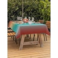 thumbnail image 3 of Outdoor Tablecloth with Umbrella Hole for Patio/Picnic/Party/Camping, Yellow Green Orange Ombre Waterproof Table Cloth Rectangle Table Cover Washable, Modern Art Abstract Aesthetics (52"x 70"), 3 of 8