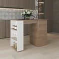 thumbnail image 3 of Depot E-Shop Rossiter Kitchen Island, 1 Door, 5 Shelves, Natural Oak/White, 3 of 7