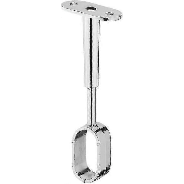 Ceiling Mounted Wardrobe Tube Support for Oval Tubes - Chrome Steel Clothes Rod Bracket (30 x 16 mm, 1 pc)