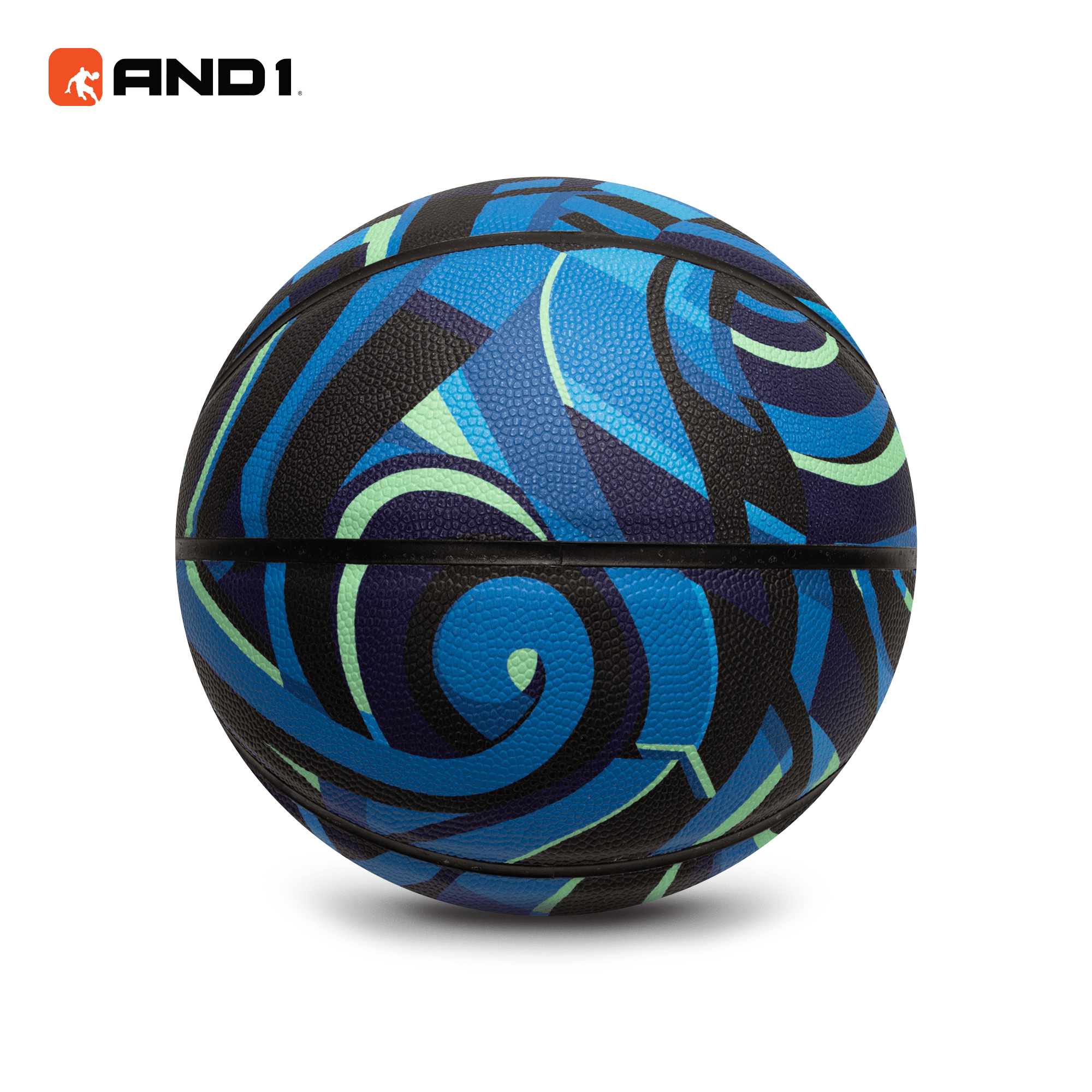 AND1 Street Grip Premium Composite Basketball & Pump, Blue, 29.5"