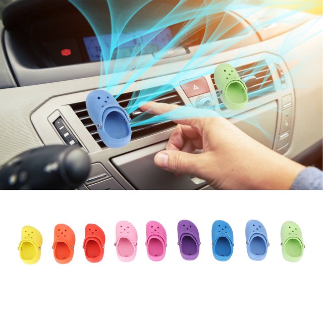 Forme de Chaussure Car Évent Clip, Résistance à la Corrosion Voiture Diffuseur de Parfum Clip Taille Compacte Installation Facile 9 Couleurs pour l'Intérieur de l'Automobile