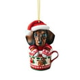 thumbnail image 3 of 5 Pack Sausage Dog Ornaments, 3.1 inch, 2D Acrylic Flat Doxie Pendant, Funny Wiener Dog Christmas Tree Decor, Puppy Animal Charm, Pet Owner Souvenir, Multicolor, Acrylic, 3 of 8