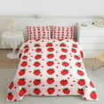 thumbnail image 3 of Homewish Sweet Cartoon Strawberry Bedding Comforter Set,Polka Dots Twin Comforter Sets,Pink Red Bedding Set For Princess,Microfiber Bedroom Decor Reversible,2 Pieces, 3 of 9
