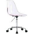 thumbnail image 5 of CHFBC Clear Rolling Chair  Armless Acrylic Desk Chair with Golden Feet Swivel Molded Plastic Shell Adjustable Home Office Chair with Wheels  Clear, 5 of 7