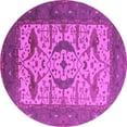 thumbnail image 1 of Ahgly Company Machine Washable Indoor Round Oriental Pink Industrial Area Rugs, 8' Round, 1 of 4