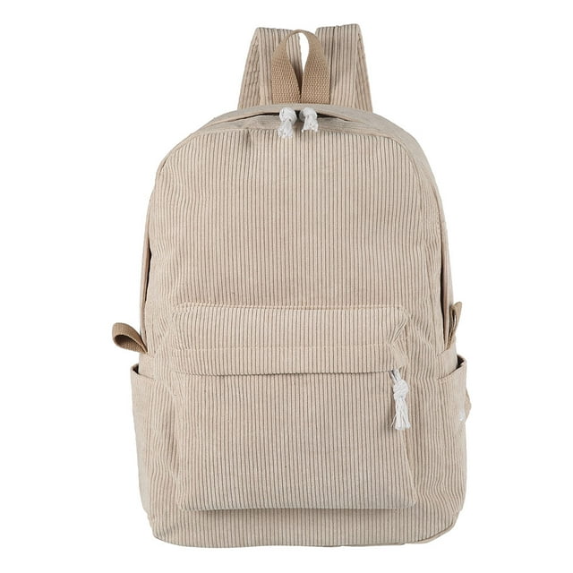 Miuline Corduroy Knapsack Casual Backpack Unisex Classic Campus Portable Ultra Soft Handbag