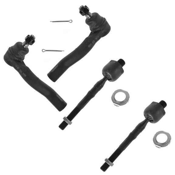 TRQ Front Tie Rod Set Fits Select 2006-2012 Ford Fusion 2007-2012 Lincoln MKZ 2006 Zephyr 2006-2009 Mercury Milan