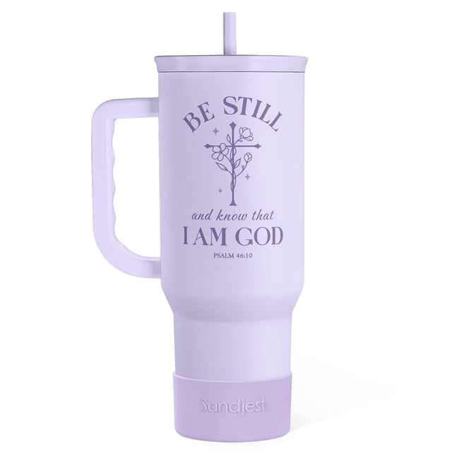 Vaso térmico de acero inoxidable SANDJEST 40oz con asa y popote