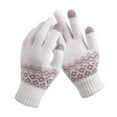 thumbnail image 3 of Tiqkatyck Work Gloves Men's and Women's Snowflake Printing Gloves, Creative and Fashionable Mobile Phone with Screen Knitted Gloves, Thick and Warm Winter Adult Winter Gloves White, 3 of 4