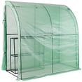 thumbnail image 5 of 3 Tier Lean-To Portable Greenhouse Walk-In Heavy Duty Garden Greenhouse with 2 Roll-Up Zipper Doors PE Weatherproof Cover Indoor Outdoor Use for Plants 79"x39"x83", 5 of 12