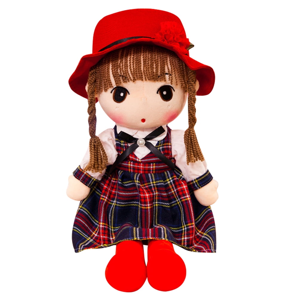 Soft Rag Doll for Girls, 17.7 Inch Baby Girl Rag Doll Plush Toy for