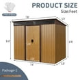 thumbnail image 6 of 8ft x 6ft Outdoor Metal Storage with Lockable Sliding Doors and Transparent plate for Garden, Lawn (Coffee), 6 of 9