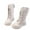 Beige, variant on Kid's Girls Leather Lace-Up Zipper Mid Calf Combat Riding Winter Boots (Toddler/Little Kid/Big Kid) Beige 34