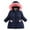Navy, variant on Girl Winter Coats Heavyweight Hooded Jacket Kid Snow Outwear,Fall Clothes,Size:4-5 Years