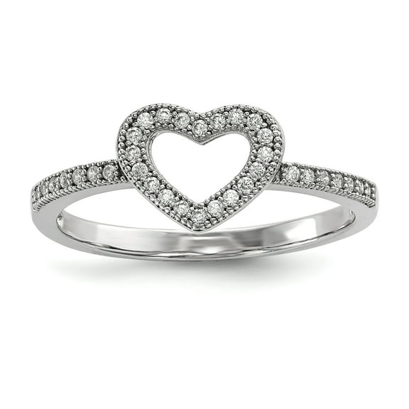 Sterling Silver & CZ Heart Ring