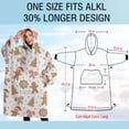 thumbnail image 4 of Oversized Wearable Blanket Hoodie,White Christmas Gingerbread Man Pattern Sherpa Blanket Hoodie with Super Pockets,Super Warm Fuzzy Pullover for Women & Men, 4 of 6