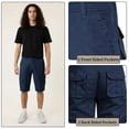 thumbnail image 4 of Men’s Knee-Length Cargo Shorts, Durable Utility Cargo Shorts for Men, Multi-Pocket Design with Adjustable Waist, Relaxed Fit Outdoor Casual Shorts (Navy - S), 4 of 7