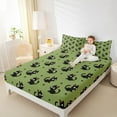 thumbnail image 4 of Castle Fairy Black Cats 4 Pieces Queen Sheet Sets for Children,Animal Paw Print Ultra Soft Flat Sheet,Black Green Queen Fitted Sheet,Lightweight Room Decor, 4 of 7