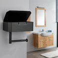 thumbnail image 2 of Soporte para papel higiénico, soporte para papel higiénico con dispensador de pañuelos desechables y estante de almacenamiento para teléfono móvil para baño, cocina, baño (negro), 2 of 5