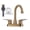 Gold, variant on Wowow 4 Inch Centerset Bathroom Faucet 3 Hole with Pop Up Drain and Supply 2 Hoses, Brushed Nickel