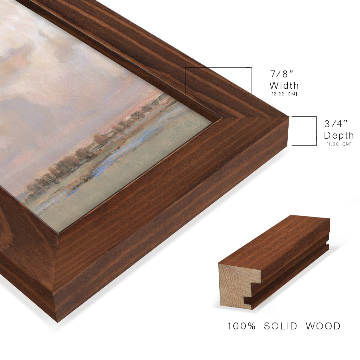 Billowing Clouds II - Framed Print w/glass - Chestnut