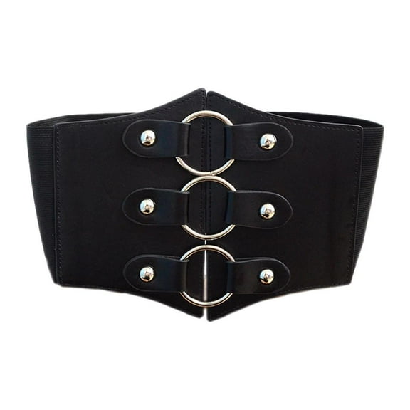 Waist Belt Casual Wide Leather Elastic Punk Fashion Buckle Women'S Corset Belt for Stretch Dress Women' Waistband Blouse Decorations