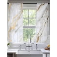 thumbnail image 2 of White Gold Marble Sheer Curtains 63 Inch Length 2 Panels Set, Abstract Simple Geometric Voile Window Treatment Rod Pocket Curtains Sheers Drapes for Bedroom/Living Room/Kitchen 52x"63"x2, 2 of 7
