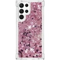 thumbnail image 3 of Slim Fit Phone Case for Samsung Galaxy S22 Ultra, Glitter Liquid Quicksand Effect Silicone Soft TPU Case with Camera Lens and Screen Protection for Galaxy S22 Ultra,LSWT Diamond Rose, 3 of 14