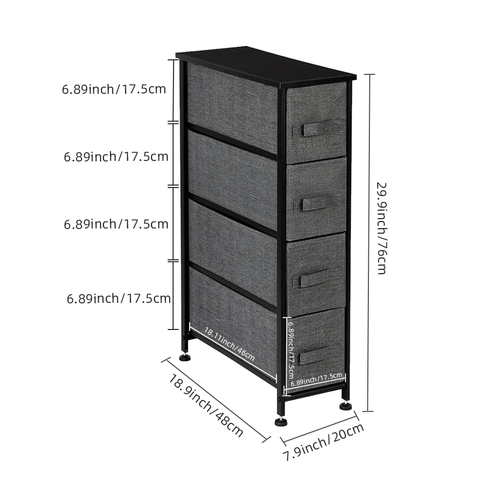 Lowestbest Drawer Dresser, Dresser Drawer Organizer 4 Drawers, End Table Storage Cabinet, Easy Pull Fabric Bins, Wooden Side Table for Bedroom, Hallway, Entryway Furniture, Gray Lowestbest Drawer Dresser, Dresser Drawer Organizer 4 Drawers, End Table Storage Cabinet, Easy Pull Fabric Bins, Wooden Side Table for Bedroom, Hallway, Entryway Furniture, Gray