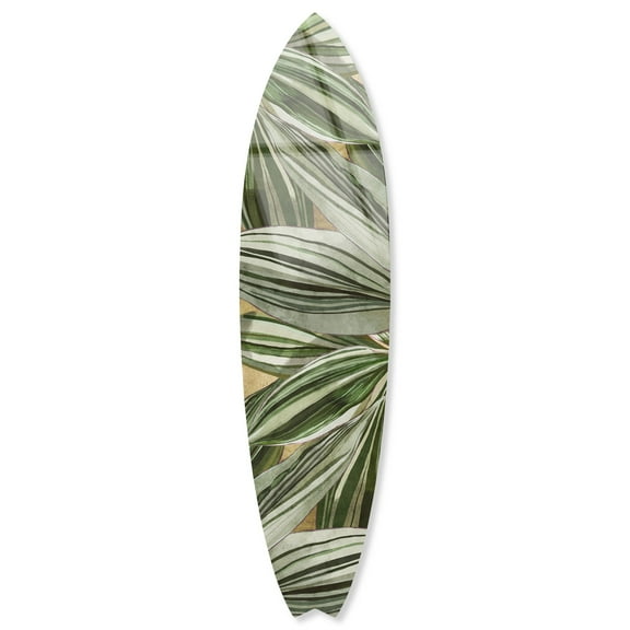 Notoriart Vintage Botanicals III Surfboard Acrylic Wall Art Die-Cut Coastal Modern High-Gloss Home Decor, 15" x 60"
