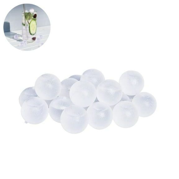 1In White Plastic Ice Balls,Set of 24 Durable Refreezable Ice Balls,QZS Portable White Party Supplies for Vodka,Coffee,Beer,Whiskey