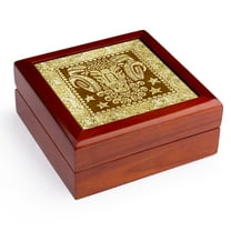 3dRose, Zodiacal Constellation Aries, Gold and Brown Design, Jewelry Box 5.5x5.5 inch with 4 inch tile