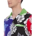 thumbnail image 3 of Stylore Hawaiian Shirt for Men Short-Sleeve Button-Down Shadow Hibiscus Multi X-Small, 3 of 6