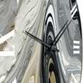 thumbnail image 5 of Designart "Aqua Symphony Grey Black Composition" Abstract Oversized Wall Clock, 5 of 5