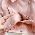 thumbnail image 5 of GiLiling Baby PU Leather Motorcycle Coat Toddler Zipper Fall Winter Long Sleeve Lapel Outerwear Trendy Stylish Cute Outdoor Cycle Coat (Pink, 12-18 Months), 5 of 9