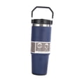 thumbnail image 2 of Botella de agua de acero inoxidable de 890 ml para bebidas frías y calientes, taza de café con aislamiento al vacío versátil de 9,2 pulgadas de alto Azul oscuro, 2 of 8