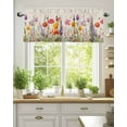 thumbnail image 2 of Curtain Valance for Windows,Spring Pastoral Colorful Flower Leaves Kitchen Valances Rod Pocket Short Curtains,Beige Linen Background Window Treatment Panel for Bedroom Bathroom 42x12in, 2 of 9