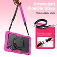 thumbnail image 4 of for Lenovo Tab M11/K11 LTE 2024 Case 11 inch, 360 Rotating Shockproof Cover with Stand, Handle, Shoulder Strap (TB330FU/TB330XU/TB331FC), Rose, 4 of 7