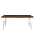 thumbnail image 2 of Maklaine 74" Live Edge Acacia Wood and Metal Dining Table in Gold/Walnut, 2 of 8