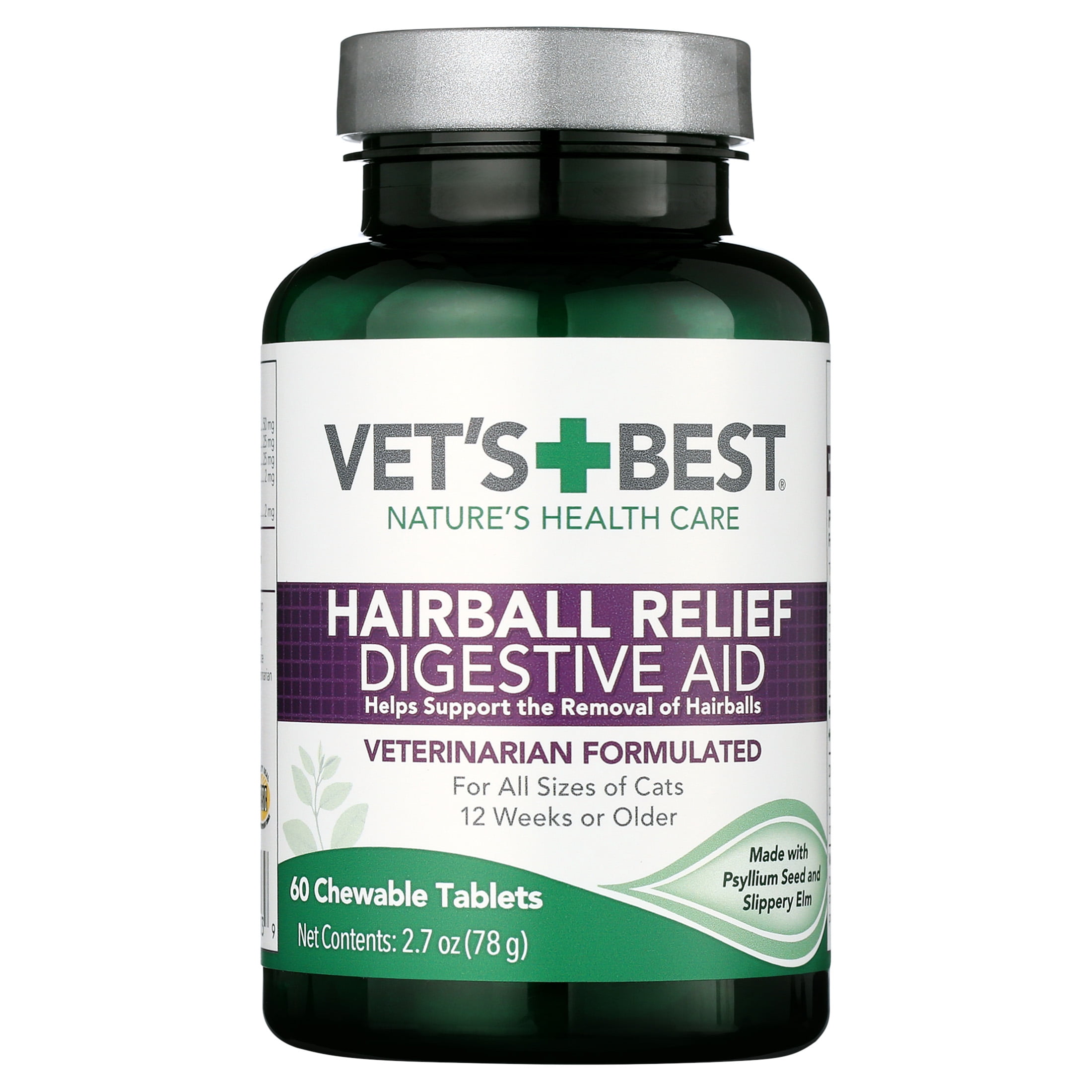 Vet's Best Cat Hairball Relief Digestive Aid - 60 Chewable Tablets