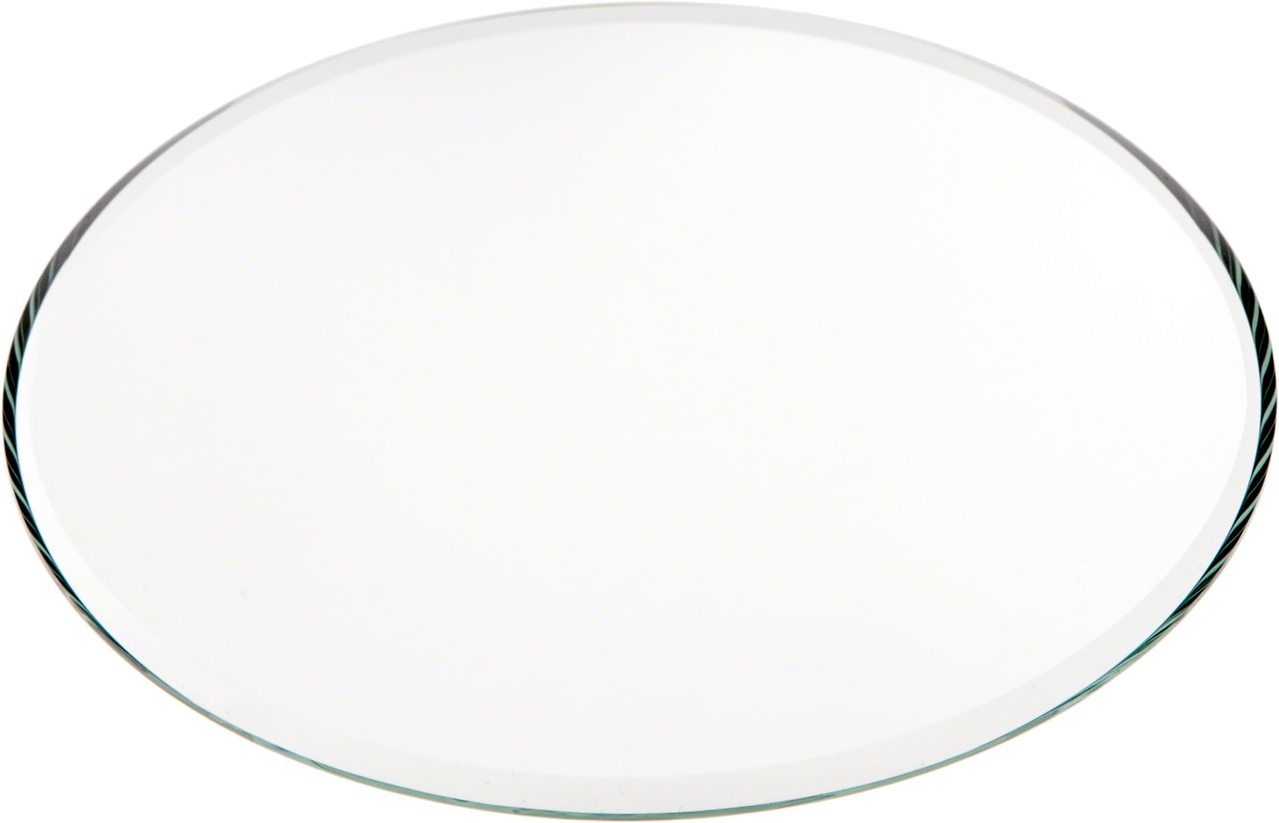 5 inch x 5 inch Plymor Round 3mm Beveled Scalloped Glass Mirror