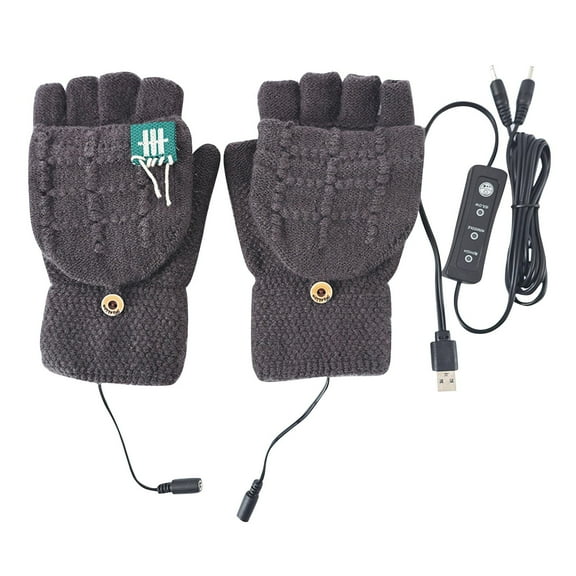 ZACPNCV Heated Gloves for Winter Gloves Heated And Warm Gloves All Finger Adjustable Temperature Heating Gloves Removable And Washable Coffee
