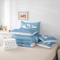 thumbnail image 6 of jejeloiu White Kawaii Goose Bedding Comforter Set 7 Pieces,Cartoon Farm Animal Full Bedding Set,Sountry Flower Floral Fitted Sheet Flat Sheet For Teens,Super Cozy Room Decor Reversible, 6 of 8