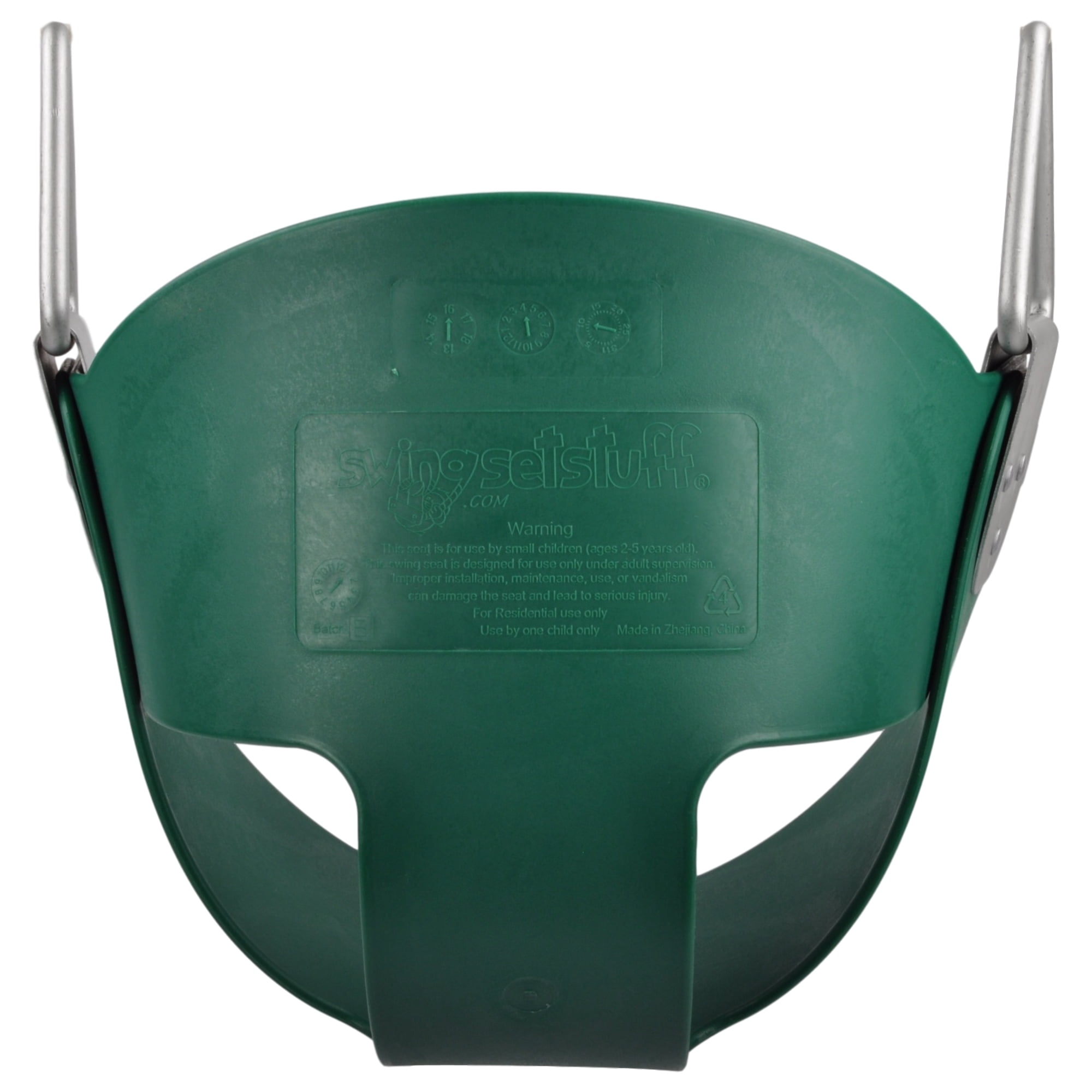 Swing Set Stuff Inc. Highback Half Bucket with 8.5 Ft. Coated Chains (Green)