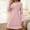 Pink, variant on QUNYINEY Long Sleeve Nightgown for Women Christmas Soft Crew Neck Nightshirt Short Loose Fit Women's Sleepwear