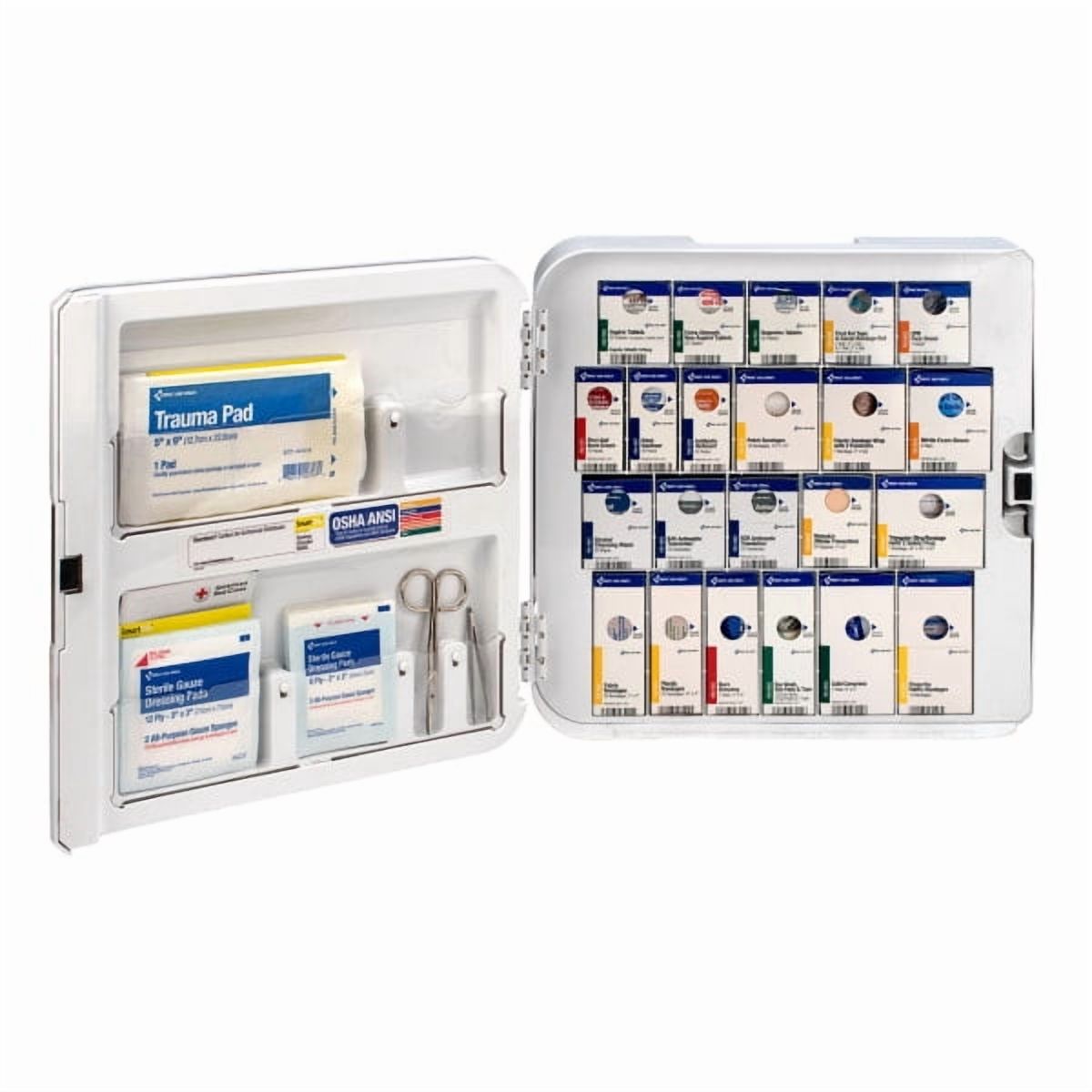 First Aid Kit and Housing, Plastic Cabinet, 261 Components, 50 People Served