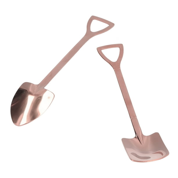 Cucharas de postre, 2 cucharas de pala, cucharas de café de acero inoxidable, cucharas de pala, claridad notable