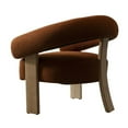 thumbnail image 3 of Cid Nico 35 Inch Accent Chair- Rust Brown Polyester- Flat Wood 3 Legs, 3 of 5